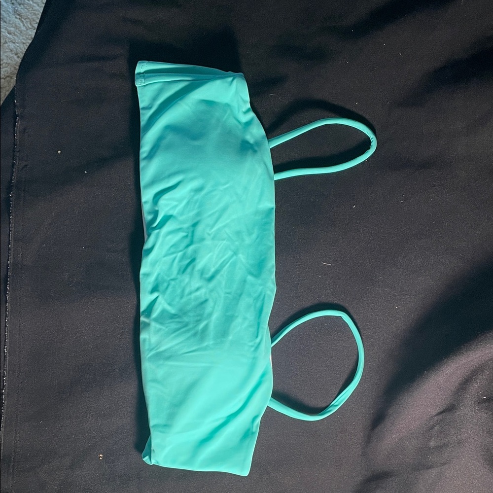 Turquoise Bandeau top and high cut bottom bikini - Women Swim - new never worn